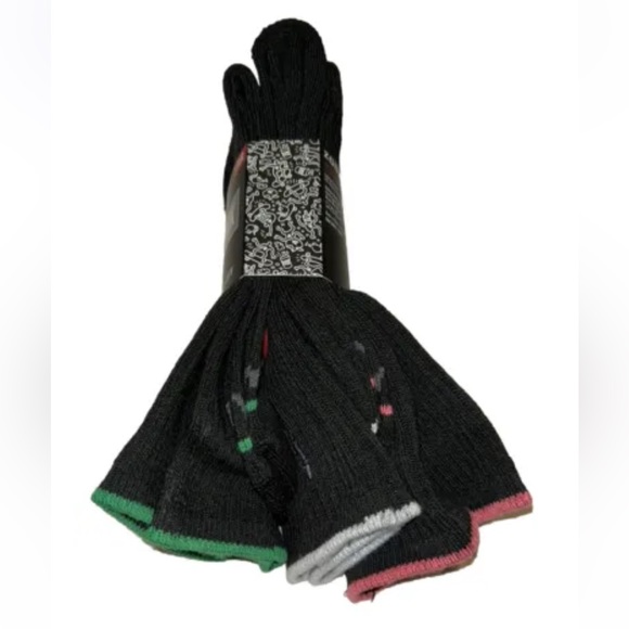 Zoo York Crew Socks 3 Pair Men 6-12 Black w Embroidered Alien Donut Logo SkateNY - Picture 10 of 12